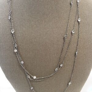 Silpada Sterling Silver Cubic Zirconia Scattered Stars 30’ Necklace